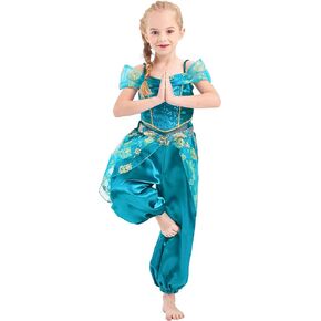 IKALI Princess Dress Up for Girls, Arabian Princess Costume Fancy Dress Kids Toddlers Birthday Party Outfit
