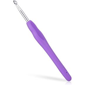 كروشيه كبير الحجم بحجم 5 مم مع مقبض Ergonomiv ، مقبض مطاطي طويل - خطاف الكروشيه ، خطافات الكروشيه العملاقة للحياك