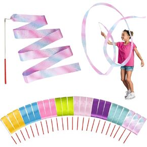 Princess Party Favors - 24pcs Dance Ribbon Wand for Kids 4-8 8-12 Princess Mermaid Birthday Party Streamers Decorations Supplies Girls Princess Party Carnival Outdoor Games Goodie Bag Stuffers in Kuwait