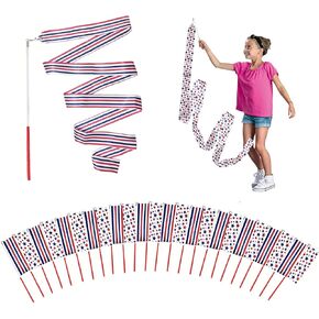 Princess Party Favors - 24pcs Dance Ribbon Wand for Kids 4-8 8-12 Princess Mermaid Birthday Party Streamers Decorations Supplies Girls Princess Party Carnival Outdoor Games Goodie Bag Stuffers
