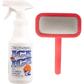 كريس كريستنسن detangler و praying bupling + حزمة الفرشاة: ICE on Ice detangler - يضيف المرونة والقوة + Mark II فرشاة حمراء مع دبابيس من الفولاذ المقاوم للصدأ