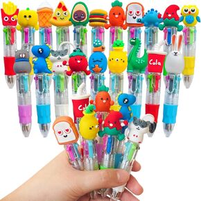 Mini Multicolor Pen في أقلام ، 4 في 1 أقلامًا للأطفال ، و 20 PCS Point Pens for Children Party Birthday ، وهدايا ممتعة متنوعة LNK Kawaii لجائزة الفصل الدراسي ، اللوازم المدرسية المكتبية
