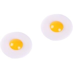 2 Pcs Realistic Fried Egg,Artificial Fried Egg Squeeze and Easter Party Favors, Easter Stress Miniatures Home Decor