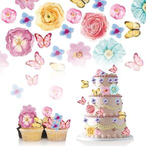 48 PCS Edible Bumble Bee Cupcake Toppers Wefer Paper Oh Babee Cake Decorations for Bee Guy