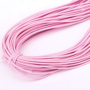 50 Yards 2mm High Elasticity Cord Round Beading Thread Strings Nylon Rope Elastic Band for DIY Masks Jewelry Making Gift Wrapping Hair Accessories Sewing Crafts Supplies (Light Pink)