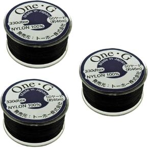 Toho One -G Beading Thread ، 50 ياردة بكرة (أسود - 3 عبوة)