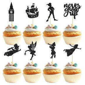 Gyufise 24pcs Cupcake Cupcake Topcake Glitter Ballet Dancer Flower Angel Cupcake Cupcake يختار الديكور لزفاف الزفاف دش الطفل عيد ميلاد ديكورات كعكة الديكورات الذهب