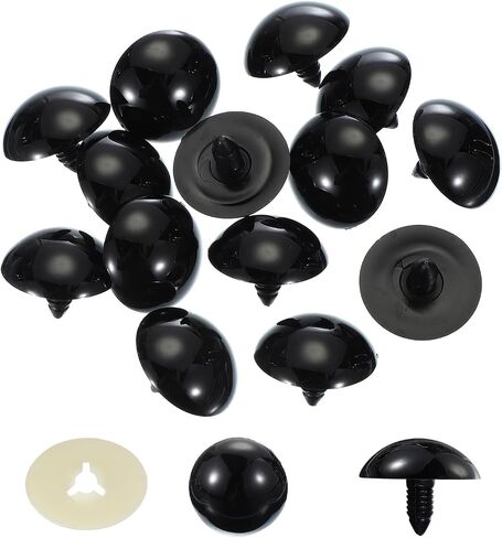 PATIKIL 40mm Safety Eyes, 50 Pcs Plastic Craft Eyes with Protective Film Safety Eyes with Washers for Stuffed Animals Crochet Toys Dolls DIY Craft Making, Black in Saudi Arabia