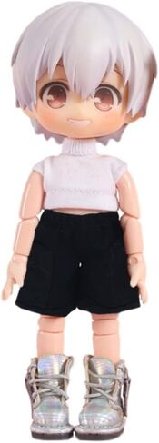Niannyyhouse Solid Color Stil Stest Stest Cargo Cargo Shorts 1/12 BJD OB11 DOLL 4.3 بوصة (11 سم) ملحق الجسم (قصير ، أخضر) in Kuwait