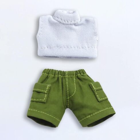 Niannyyhouse Solid Color Stil Stest Stest Cargo Cargo Shorts 1/12 BJD OB11 DOLL 4.3 بوصة (11 سم) ملحق الجسم (قصير ، أخضر) in Kuwait