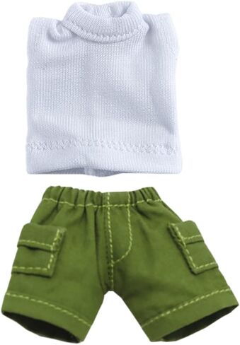 Niannyyhouse Solid Color Stil Stest Stest Cargo Cargo Shorts 1/12 BJD OB11 DOLL 4.3 بوصة (11 سم) ملحق الجسم (قصير ، أخضر) in Kuwait