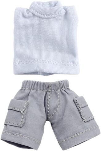 Niannyyhouse Solid Color Stil Stest Stest Cargo Cargo Shorts 1/12 BJD OB11 DOLL 4.3 بوصة (11 سم) ملحق الجسم (قصير ، أخضر) in Kuwait