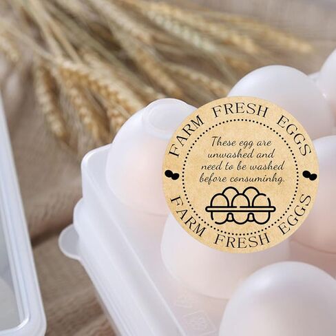 600 PCS Farm Egg Egg Carton Labels 600 pcs يرجى إعادة ملصقات Carton البيض 200 PCS بطاقات تعليمات معالجة البيض على الوجهين in Kuwait