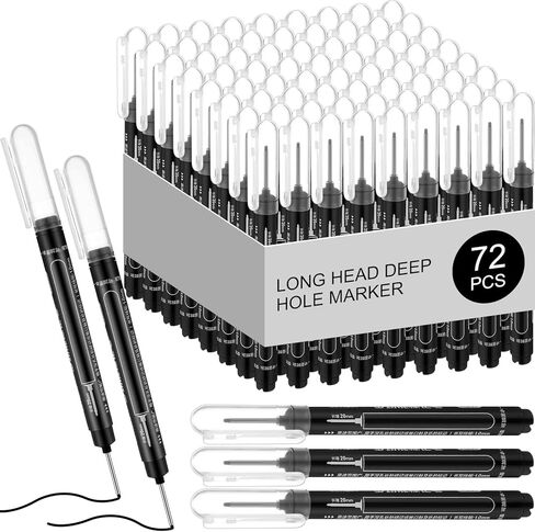 72 PCS علامة ثقب عميق كبير علامة NIB الطويلة رئيس العميق العميقة العلامة العلامة المائية العميقة العميقة العلامات العميقة لعلامات البناء النجار متعددة الأغراض لمكتب النجارة الخشبية in Saudi Arabia
