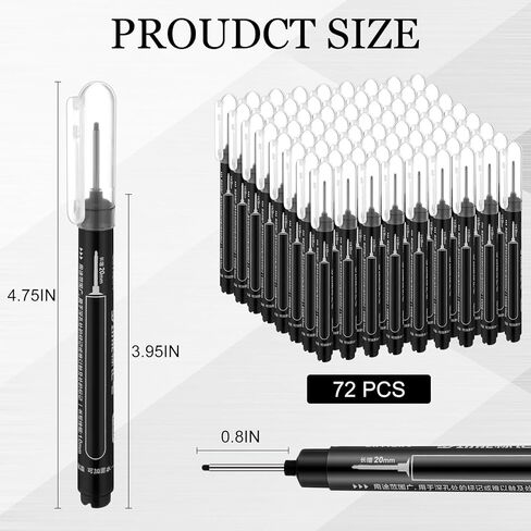 72 PCS علامة ثقب عميق كبير علامة NIB الطويلة رئيس العميق العميقة العلامة العلامة المائية العميقة العميقة العلامات العميقة لعلامات البناء النجار متعددة الأغراض لمكتب النجارة الخشبية in Saudi Arabia