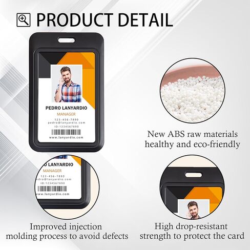 1 حزمة انزلاق شارة المعرف العمودي الصلبة السوداء بلاستيك البطاقة حماية الحامي مع نافذة واضحة من جانب بطاقات الائتمان معرف المدرسة وبطاقات المفتاح القرب in Kuwait