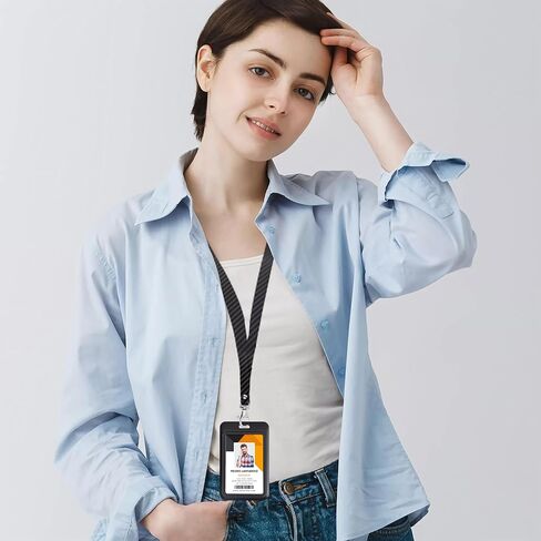 1 حزمة انزلاق شارة المعرف العمودي الصلبة السوداء بلاستيك البطاقة حماية الحامي مع نافذة واضحة من جانب بطاقات الائتمان معرف المدرسة وبطاقات المفتاح القرب in Kuwait