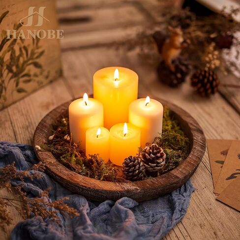 Hanobe Black Round Decorative Coffee Tray Wooden Trays for Coffee Table Centerpieces Dining Room Circle Wood Ottoman Serving Tray for Bathroom Kitchen Counter Candle Holder in Kuwait