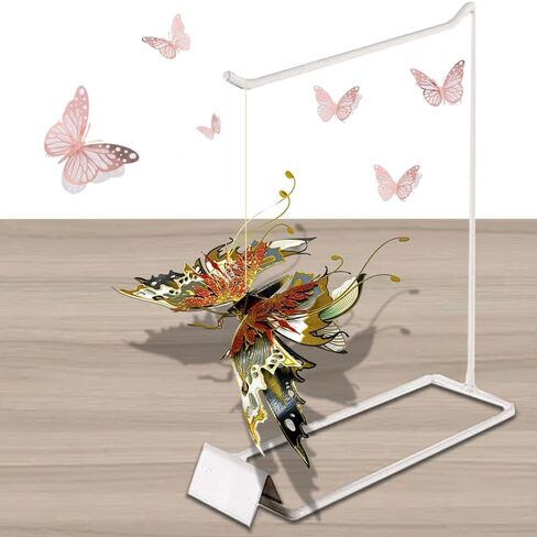 نموذج 3D Metal Buzzles للبالغين - طقم التجميع الميكانيكي الفراشة DIY ، بريق الفراشة الفراشة المعدنية الطراز المليئة بنماذج بناء زخرفة إبداعية مناسبة لزخارف المنزل الفنية (ذهبية) in Kuwait