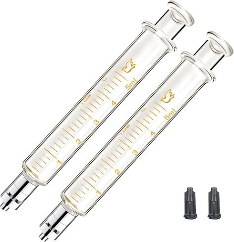 Gufastoe 1 Pack Glass Syringes with Caps 50cc/ml for Lab Laboratory in Kuwait