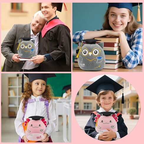 Graduation Axolotl Plush Toy: 8-Inch 2025 Pink Axolotl Stuffed Animal with Graduation Cap, Cute Class of 2025 Plushies, Graduation Gifts for University, Middle, Primary School Students in Saudi Arabia