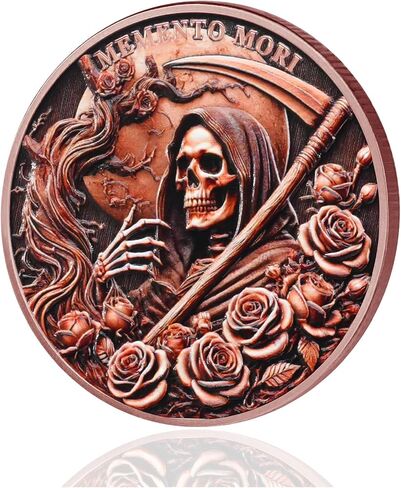 CHURYUML Grim Reaper Memento Mori Coin - Carpe Diem Stoic Challenge Coins, Inspirational Stoic Reminder Pocket Token for Daily Stoic Meditations Cool Stoicism Gifts Motivational Presents in Saudi Arabia