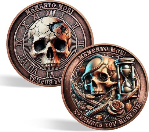CHURYUML Grim Reaper Memento Mori Coin - Carpe Diem Stoic Challenge Coins, Inspirational Stoic Reminder Pocket Token for Daily Stoic Meditations Cool Stoicism Gifts Motivational Presents in Saudi Arabia