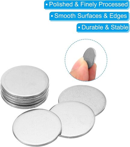 Patikil 10mm Steel Disc ، 100pcs دائرية ختم ختم الفراغات علامات الدائرة الدائرة الدائرة دائرة صفيحة ميتال سترايك داي لنقش حرفة المجوهرات ختم ، 0.4in in Kuwait