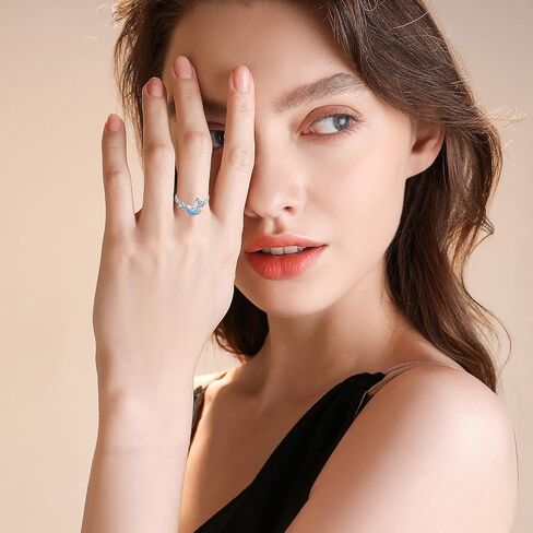 OHAYOO Mushroom Ring Adjustable S925 Sterling Silver Mushroom Abalone Shell Open Ring Abalone Jewelry Gifts For Women in Saudi Arabia