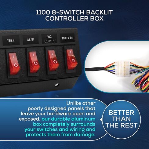 Ultra Bright Lightz 1100 6-Switch Backlit Controller Box | Emergency Vehicle Strobe Warning Lights | Siren | Speaker in Saudi Arabia