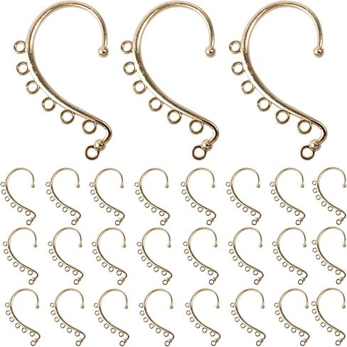 PSON 50 Pack DIY Ear Cuffs أقراط ، مقطع غير ثقب على أقراط لفائف الأذن ، 7 ثقوب الملحقات لـ DIY ، الحرف ، صنع المجوهرات (الفضة) in Kuwait