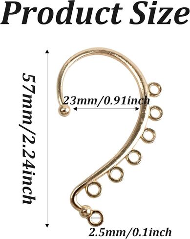 PSON 50 Pack DIY Ear Cuffs أقراط ، مقطع غير ثقب على أقراط لفائف الأذن ، 7 ثقوب الملحقات لـ DIY ، الحرف ، صنع المجوهرات (الفضة) in Kuwait