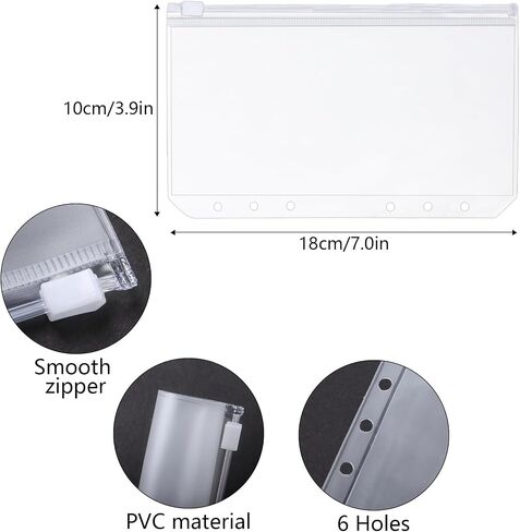 KLMNOP 25 PCS A6 SIZE CIRNITE EDELE CASE ، وتخزين إبر الحياكة المستديرة مع ورق الملصقات و 2 من الحلقات ، وحامل إبرة الحياكة الكابل لجمع الإبر الحياكة (واضح) in Kuwait