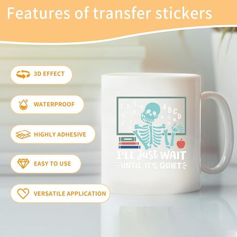 UV DTF Cup Wraps - 20 Sheet Teacher UV DTF Transfer Stickers, School UVDTF Cup Wraps for Mug Glass, Waterproof Transfer Sticker, Appreciate Teacher DIY Gifts in Saudi Arabia