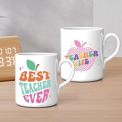 UV DTF Cup Wraps - 20 Sheet Teacher UV DTF Transfer Stickers, School UVDTF Cup Wraps for Mug Glass, Waterproof Transfer Sticker, Appreciate Teacher DIY Gifts in Saudi Arabia