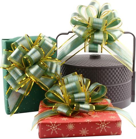 COOLAKE 20-Piece Pull Bows Set | Festive Gift Wrapping Ribbon for Christmas, Weddings, Birthdays & Occasions (Green) in Saudi Arabia