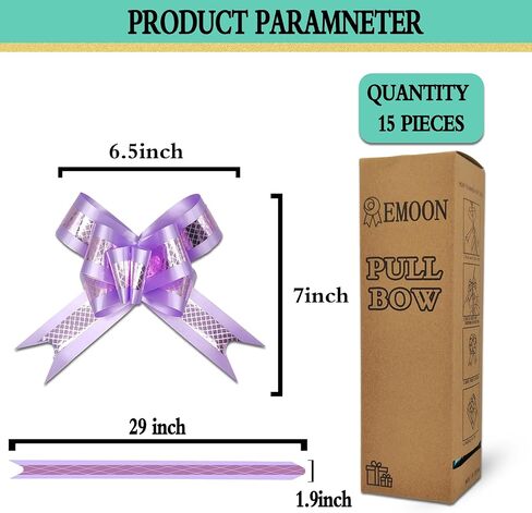 15 Pieces Large Gift Bows，6.5in Pull Bows for Gift Wrapping, Suitable for Gift Boxes, Baskets, Birthdays, Weddings, Christmas, Valentine's Day, Easter (Embossed Gold/Hunter Green, 6.5 inch) in Kuwait