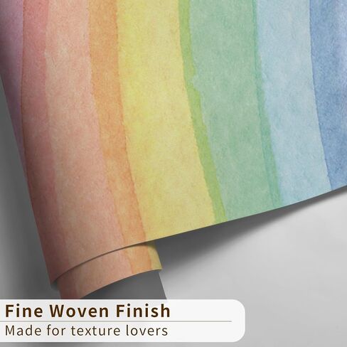funlife Fabric Peel and Stick Large Rainbow Wall Mural Stickers for Girls, Precut Pastel Half Watercolor Rainbow Wall Sticker Decals for Kids Bedroom Living Room Playroom, 78.74" x 70.87" in Saudi Arabia