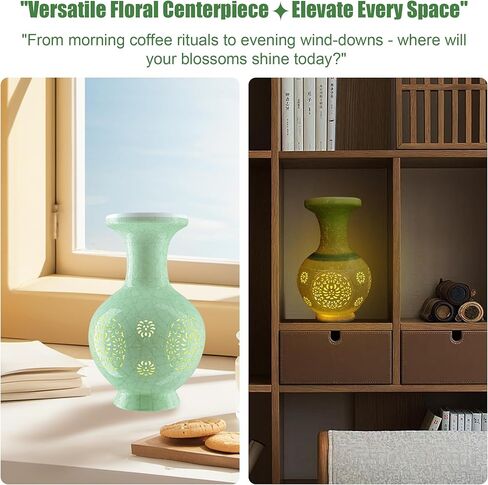 3D Puzzle Vase (Lighted Model) Unique Adult 3D Puzzle with Lighted Flower Arrangement Decorative Vase, Housewarming Gift. Suitable for Home Office Collection Decoration (Multicolor Floral) in Kuwait