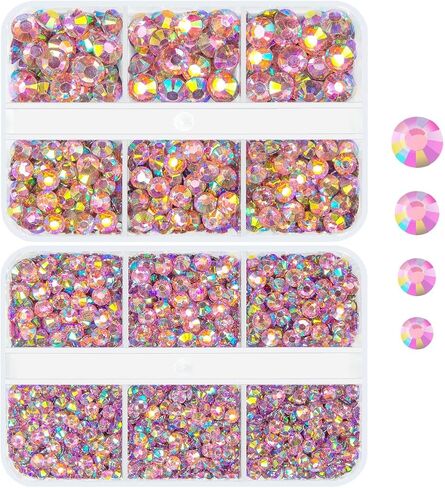 Rose Pink AB Resin Rhinestones w B7000 Jewelry Glue for Bedazzling Crafting Light Hot Pink Flatback Stones 3mm 4mm 5mm 6mm Diamonds Crystals Gems Charms for Nails Face Makeup Tumblers Crafts in Saudi Arabia