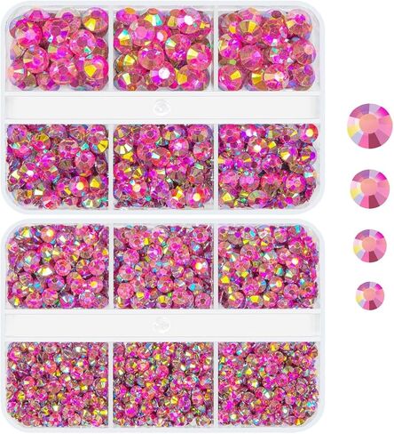 Rose Pink AB Resin Rhinestones w B7000 Jewelry Glue for Bedazzling Crafting Light Hot Pink Flatback Stones 3mm 4mm 5mm 6mm Diamonds Crystals Gems Charms for Nails Face Makeup Tumblers Crafts in Saudi Arabia