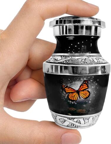 Heart Shaped Keepsake Cremation Urns for Human Ashes - Green Butterfly Small Keepsake Urn for Men Women Children Pets - Burial Urns in Kuwait