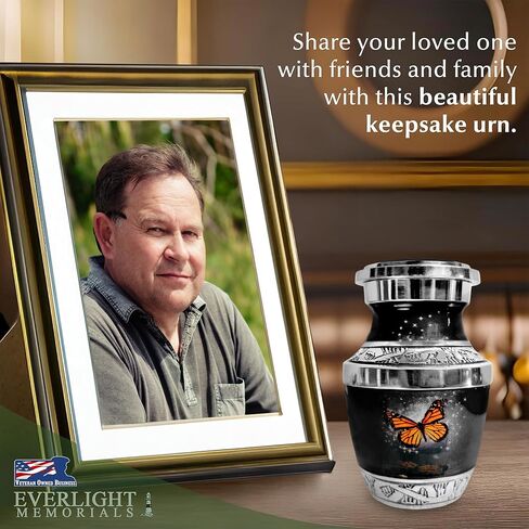 Heart Shaped Keepsake Cremation Urns for Human Ashes - Green Butterfly Small Keepsake Urn for Men Women Children Pets - Burial Urns in Kuwait