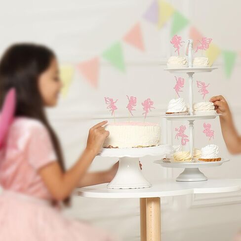 Gyufise 24Pcs Fairy Cupcake Toppers Glitter Ballet Dancer Flower Angel Fairy Cupcake Picks Decoration for Wedding Bridal Shower Baby Shower Birthday Party Cake Decorations Supplies Gold in Kuwait