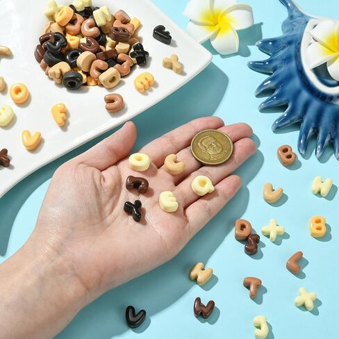 Stiesy 100 Pcs Opaque Resin Letter Slime Charm Randomly Mixed Alphabet Flatback No Hole Beads Nail Art Charms Decoden Cabochons for Scrapbooking Embellishment Hair Clips Jewelry Making DIY Craft in Saudi Arabia