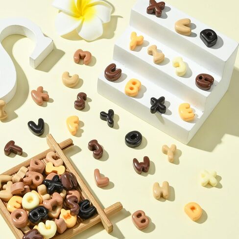 Stiesy 100 Pcs Opaque Resin Letter Slime Charm Randomly Mixed Alphabet Flatback No Hole Beads Nail Art Charms Decoden Cabochons for Scrapbooking Embellishment Hair Clips Jewelry Making DIY Craft in Saudi Arabia