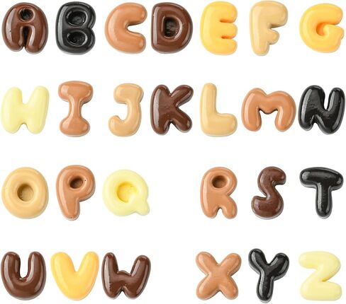 Stiesy 100 Pcs Opaque Resin Letter Slime Charm Randomly Mixed Alphabet Flatback No Hole Beads Nail Art Charms Decoden Cabochons for Scrapbooking Embellishment Hair Clips Jewelry Making DIY Craft in Saudi Arabia