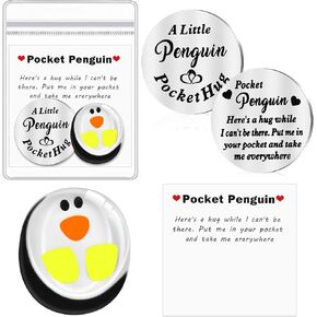 Civaner A Little Pocket Penguin Hug Gift Pocket Hug Token Long Distance Relationship Keepsake Mini Cute Penguin Stress Relief Toy Inspirational Gift