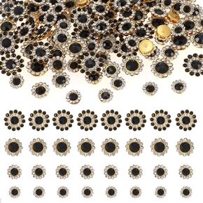 100pcs Sew on Rhinestones Crystals Glass Gems Gold Metal Claw Mixed 8mm 10mm 12mm 14mm Sunflower Garments for Sewing Headband Jewelry Crafts Clothes Shoes Belt Accessories Dress Wedding Deco in Saudi Arabia