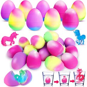 9 PCS Unicorn Hatching Eggs Easter Basket Stuffer Party Favors Treasure Box Toys Classroom Unicorn Toys Girl Gift Easter Egg Bulk Surprise Item for 4 5 6 7 8 Year Old Kid Prizes Goodie Bag Stuffer